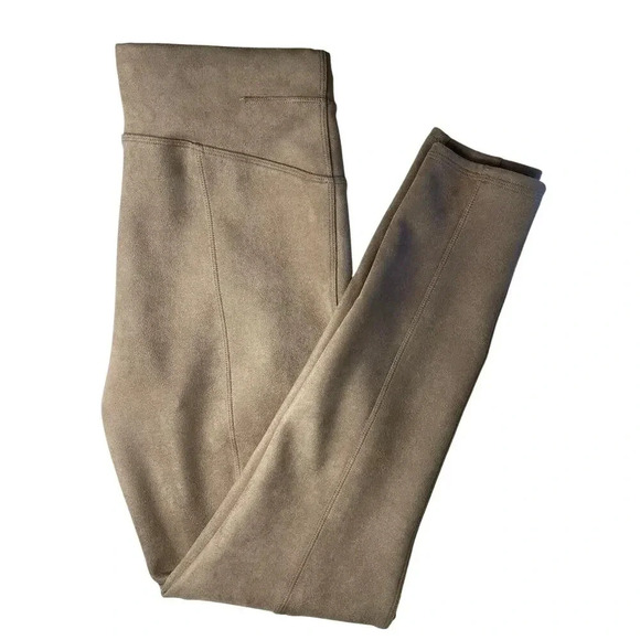 SPANX Faux Suede Leggings Size L Camel - Picture 3 of 10